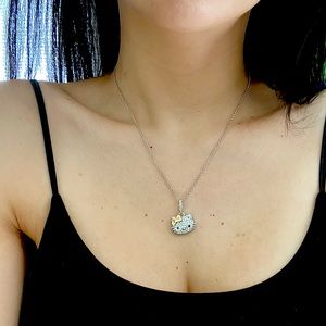 Hello Kitty White Gold Diamond Necklace by KLS